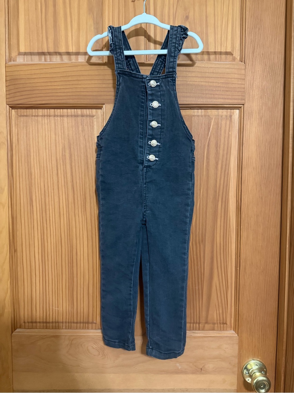 7 for all mankind Toddler Washed Black Denim Crossback Overalls 3t